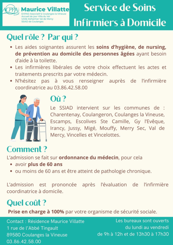 SERVICES DE SOINS INFIRMIERS A DOMICILES